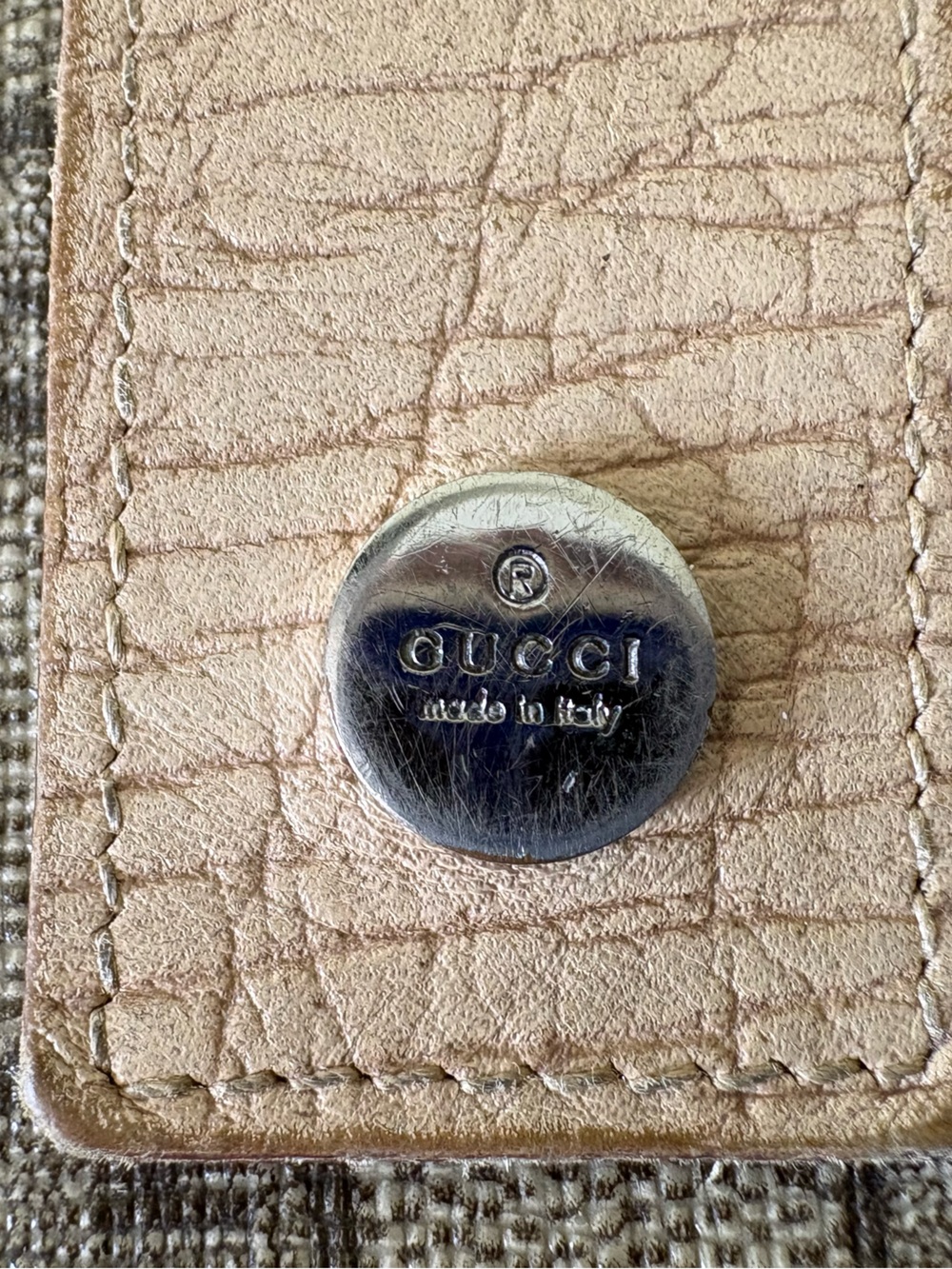 Gucci GG Monogram Canvas Continental Long Wallet Beige Leather Vintage - Picture 2 of 6